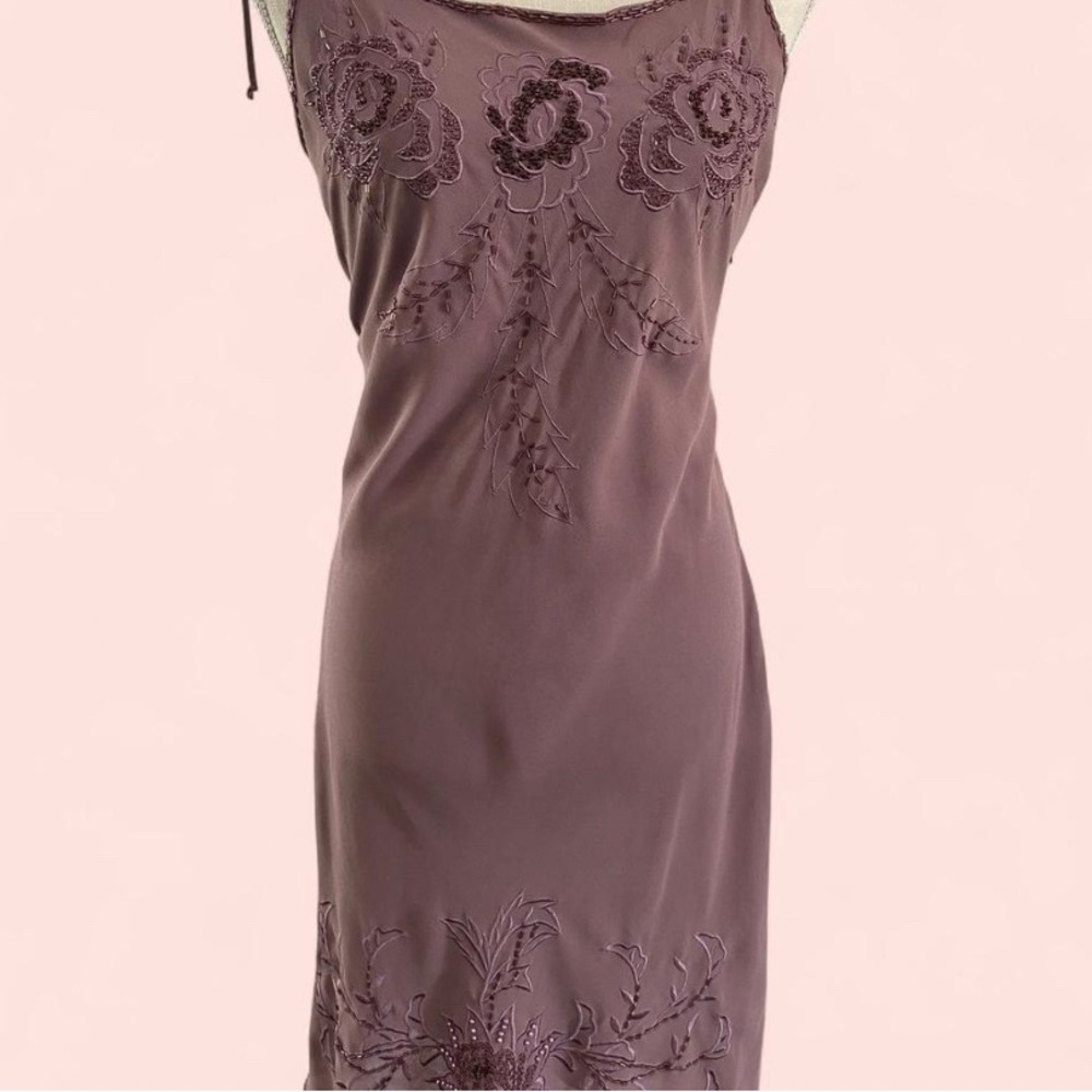 Vintage fairycore beaded midi dress